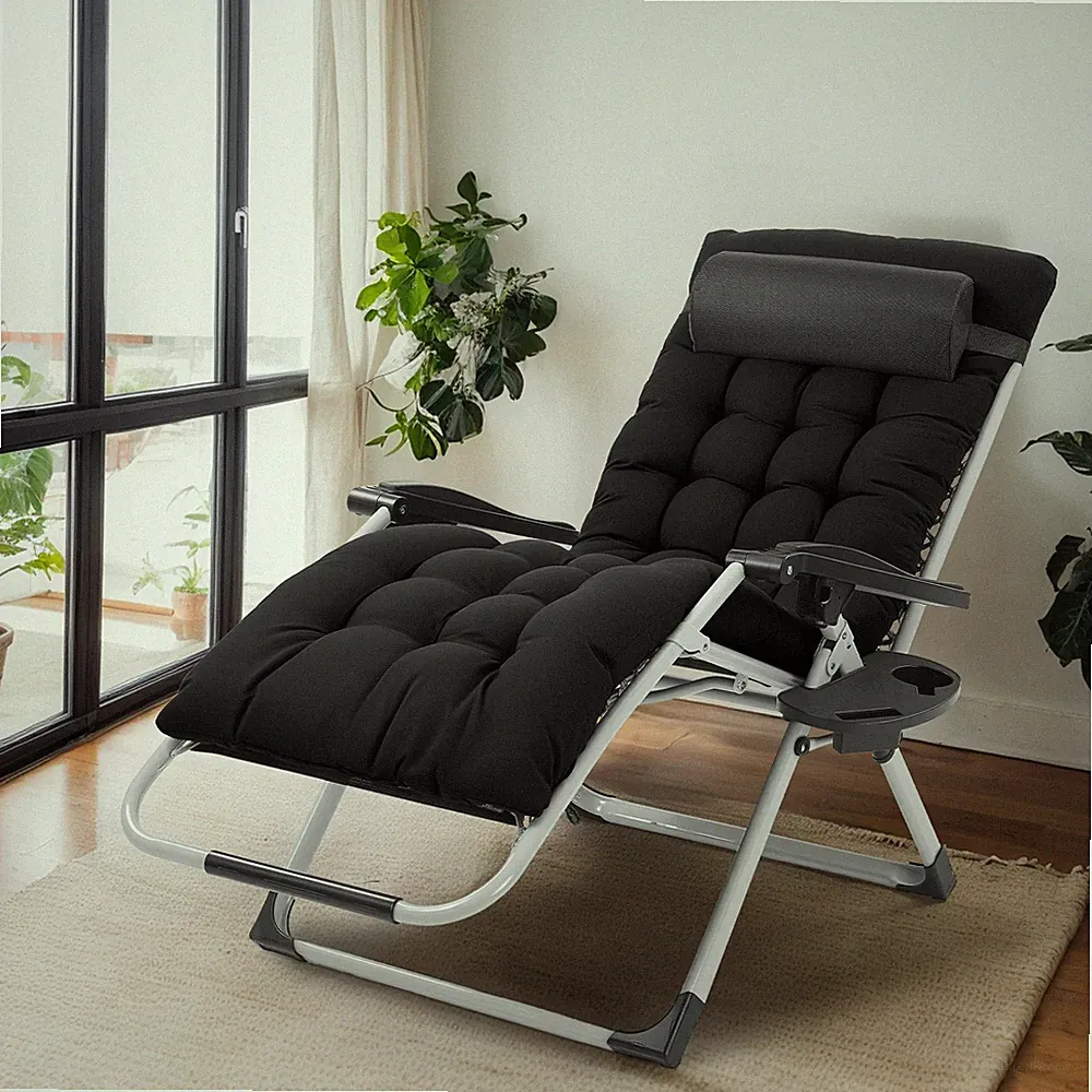 26/29" Zero Gravity Portable Folding Indoor Reclining Lounge Chair w/ Cushion