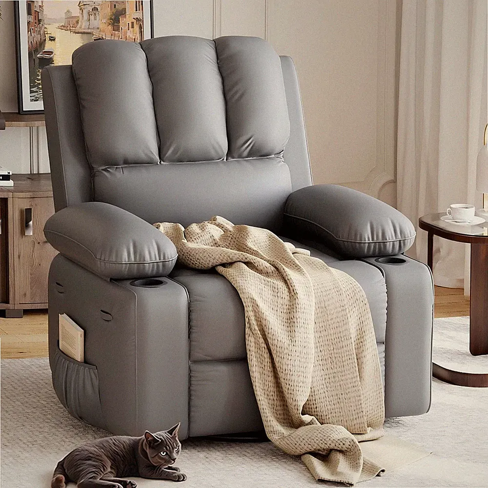 360° Swivel Recliner Chair Recliner w/ 2 Cup Holders for Lazy Boy Recliner Chair