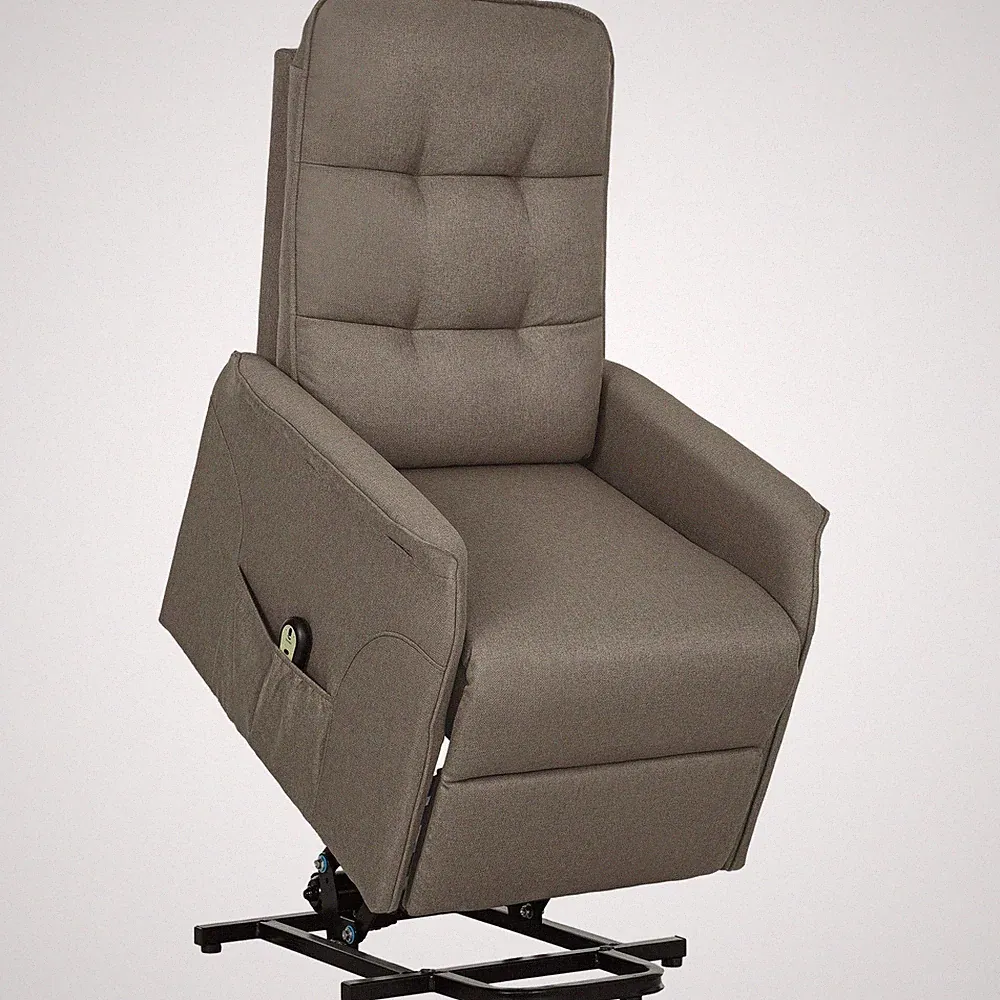 Power Lift Chair for Elderly Fabric Recliner Sofa w/ Remote Control Side Pocket