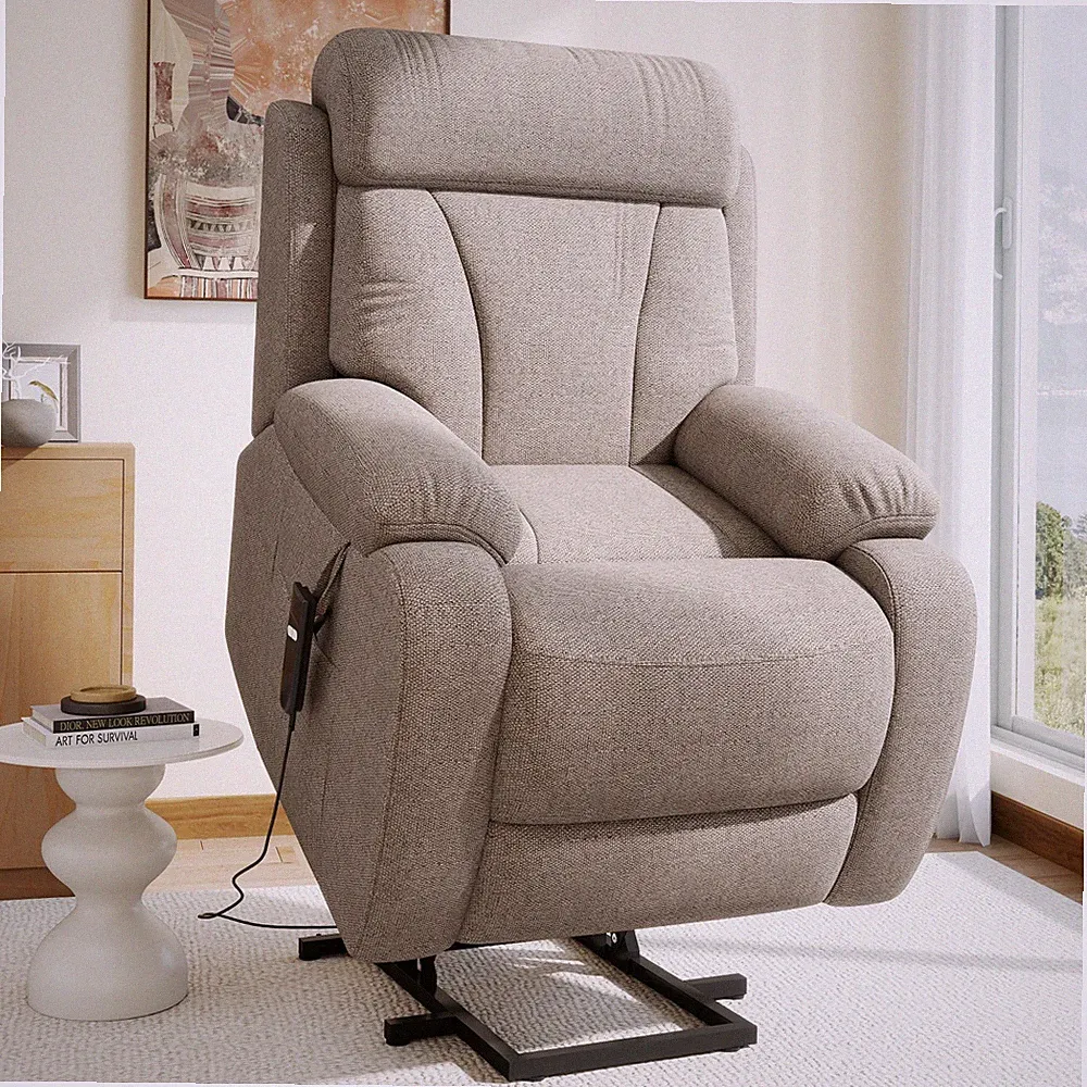 Power Lift Recliner Chair for Elderly Electric Reclining Sofa w/ Side Pocket