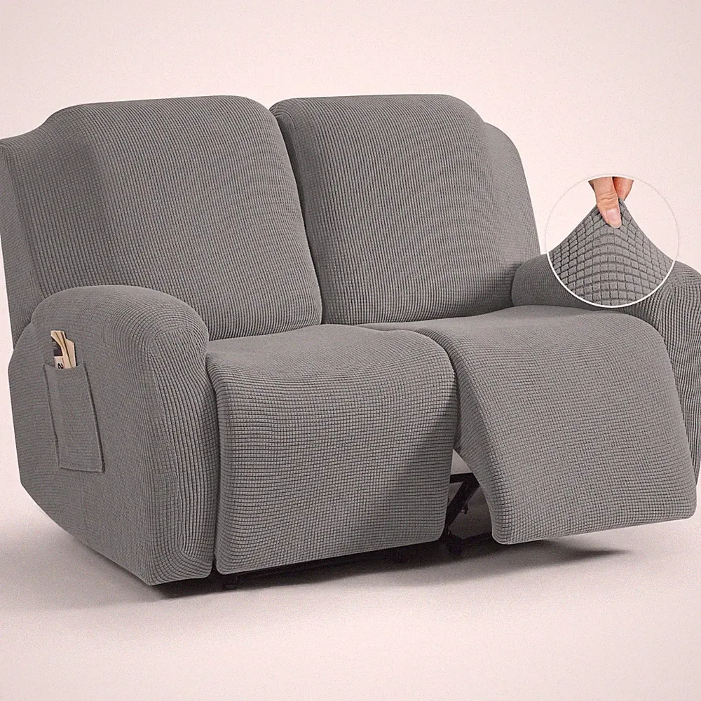 TAOCOCO Recliner Loveseat Slipcover, 6 Pieces Dual Recliner Sofa Covers for 2