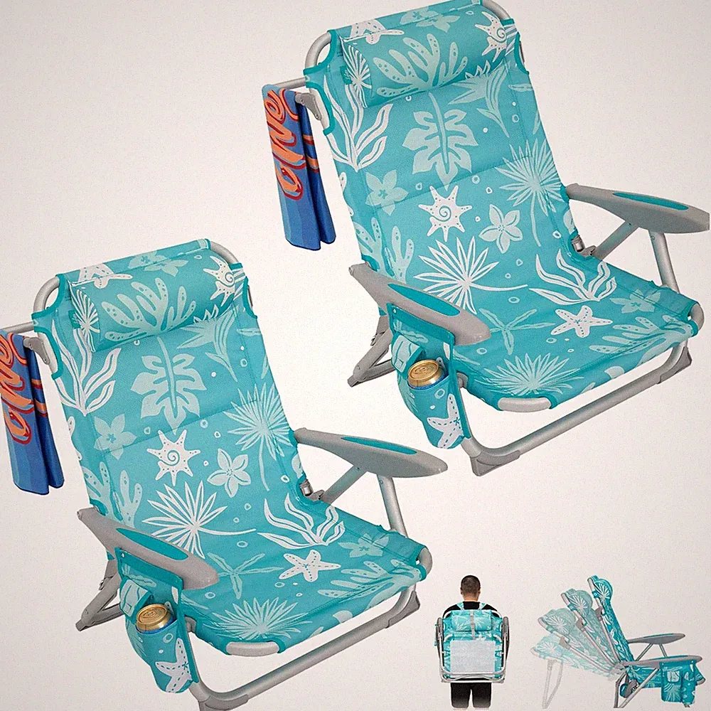 #WEJOY Beach Chair for Adults, Reclining Adjustable Position,Lay Flat Lightwe...